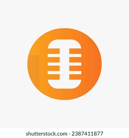 Letter O Podcast Logo. Music Symbol Vector Template