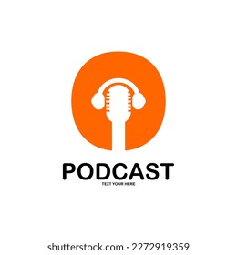 Letter o with podcast logo template illustration. suitable for podcasting, internet, brand, musical, digital, entertainment, studio etc