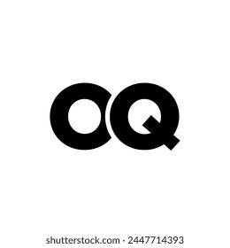 Letter O and Q, OQ logo design template. Minimal monogram initial based logotype.