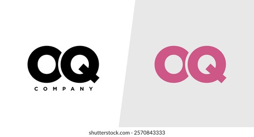 Letter O and Q, OQ logo design template. Minimal monogram initial based logotype.