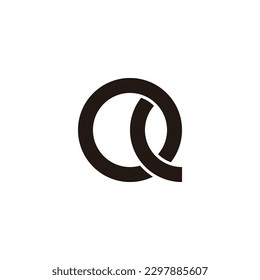 Letter O and Q, outline geometric symbol simple logo vector