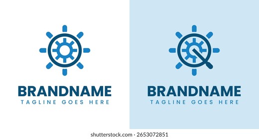 Letra O e Q Logotipo de navio leme, simbolizando orientação, liderança e direção