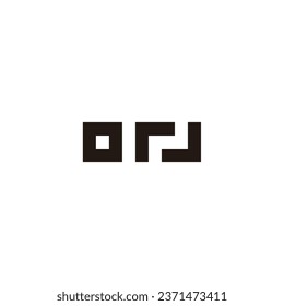 Letter o r J square geometric symbol simple logo vector