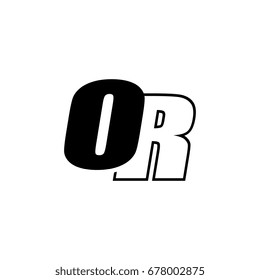 letter O and R logo overlapping black negative