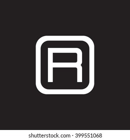 letter O and R monogram square shape logo, letter R with rounded square frame logo black