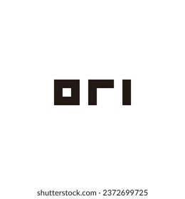 Letter O r i square geometric symbol simple logo vector