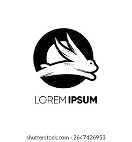 Letter O Rabbit Run Logo Design Vector Image Icon Graphic Emblem Symbol Illustration