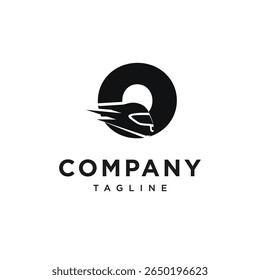 Letter O Racing Helm Logo Icon Vector