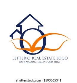Letter O Real Estate Equipment Simple and Minimalist Logo Template on White Background for Construction and Property Logo Concept - Flat Modern Isolated Symbol