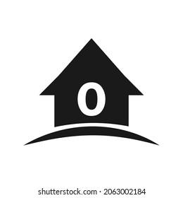 Letter O Real Estate Logo Template. Home Logo On Letter O Design, Initial Real Estate, Development Concept