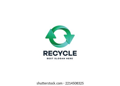 Letter O Recycle Gradient Business Logo Template