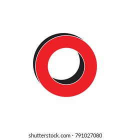 letter o. red circle 3d object logo vector