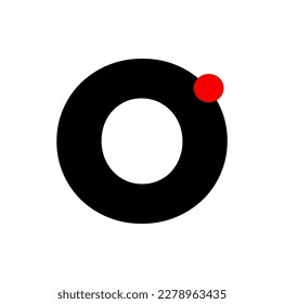 Letter O with a red dot. O company monogram.