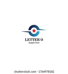 LETTER O red star creative logo vector illustration design