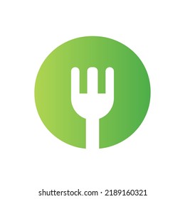 Letter O Restaurant Logo Combined with Fork Icon Vector Template