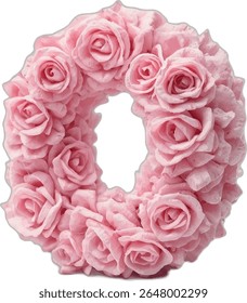 A letter "o" ring of pink roses, artistically arranged to form the shape of the letter "O", creates a beautiful and elegant floral arrangement ideal for various decorative purposes.