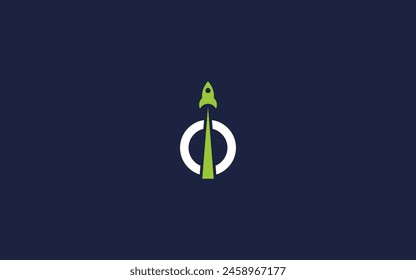 letter o with rocket logo icon design vector design template inspiration