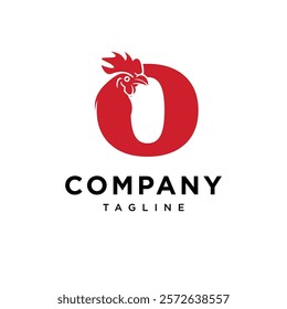 Letter O Rooster Logo Icon Vector