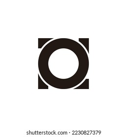 Letter O rounded, camera geometric symbol simple logo vector