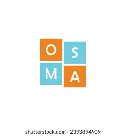 Letter O S M A squares geometric symbol simple logo vector