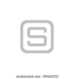 letter O and S monogram square shape logo, letter  with rounded square frame logo gray