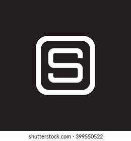 letter O and S monogram square shape logo, letter S with rounded square frame logo black