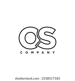 Letter O and S, OS logo design template. Minimal monogram initial based logotype.