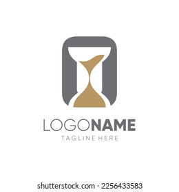 Letter O Sand Time Hourglass Logo Design Vector Icon Graphic Emblem Illustration