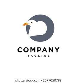 Letter O Seagull Logo Icon Vector