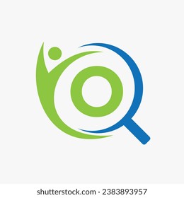 Letter O Search and Heathcare Logo Design. Community Finder Logo Symbol 