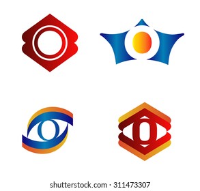 Letter O set Alphabetical Logo Design Concepts
