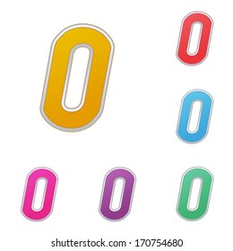 Letter O, set of colour variants, on a white background. Vector