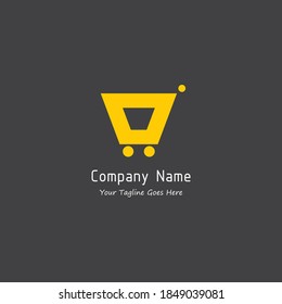 Letter O shaped of shopping cart logo for online store.