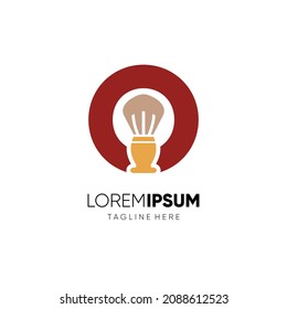 Letter O Shaving Brush Logo Design Vector Icon Graphic Emblem Illustration