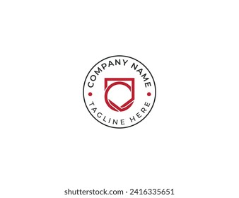 Letter O shield logo design template