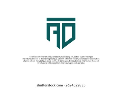 letter a o or o a shield minimal logo