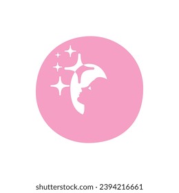 Letter O shine girl logo. Modern, unique, character.
