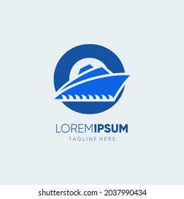 Plantilla de fondo de emblema de Ilustración gráfica de icono de diseño de logotipo de envío de carta O