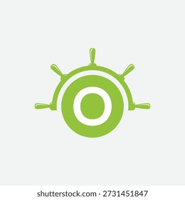 Conceito do logotipo da roda da carta O Ship
