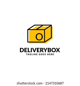 letter O shipping package box vector logo design element