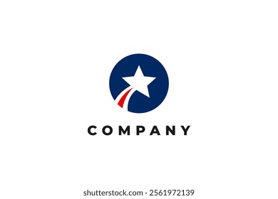 letter o shooting star american usa flag logo