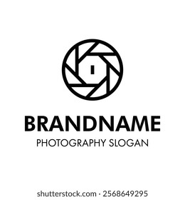 Letter O Shutter Photography Logo, for brand related to camera, lens, and aperture