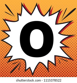 Letter O sign design template element. Vector. Comics style icon on pop-art background.