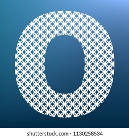 Letter O sign design template element. Vector. White textured icon at lapis lazuli gradient background.