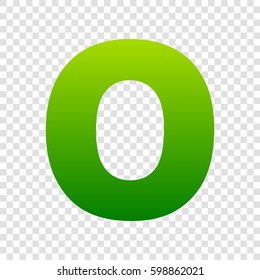 Letter O sign design template element. Vector. Green gradient icon on transparent background.