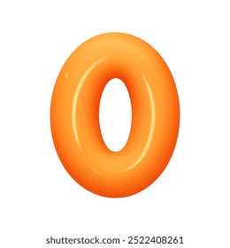 letter O. letter sign orange soft color. Realistic 3d design in cartoon balloon style. Isolated on white background. vector illustration