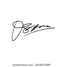 Idee des Buchstabens O Unterschrift. Vektorgrafik mit schwarzer Schrift und Alphakanal.