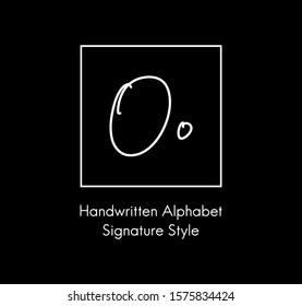 Letter O Simple Handwritten Cursive Signature Alphabet