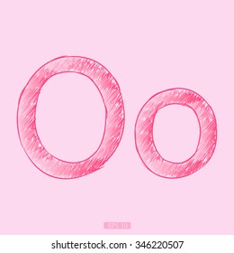 letter O sketch pink