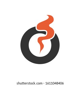 letter O with smoke  logo letter design concept isolatedCreative Creative Circle Logo Icon Design,